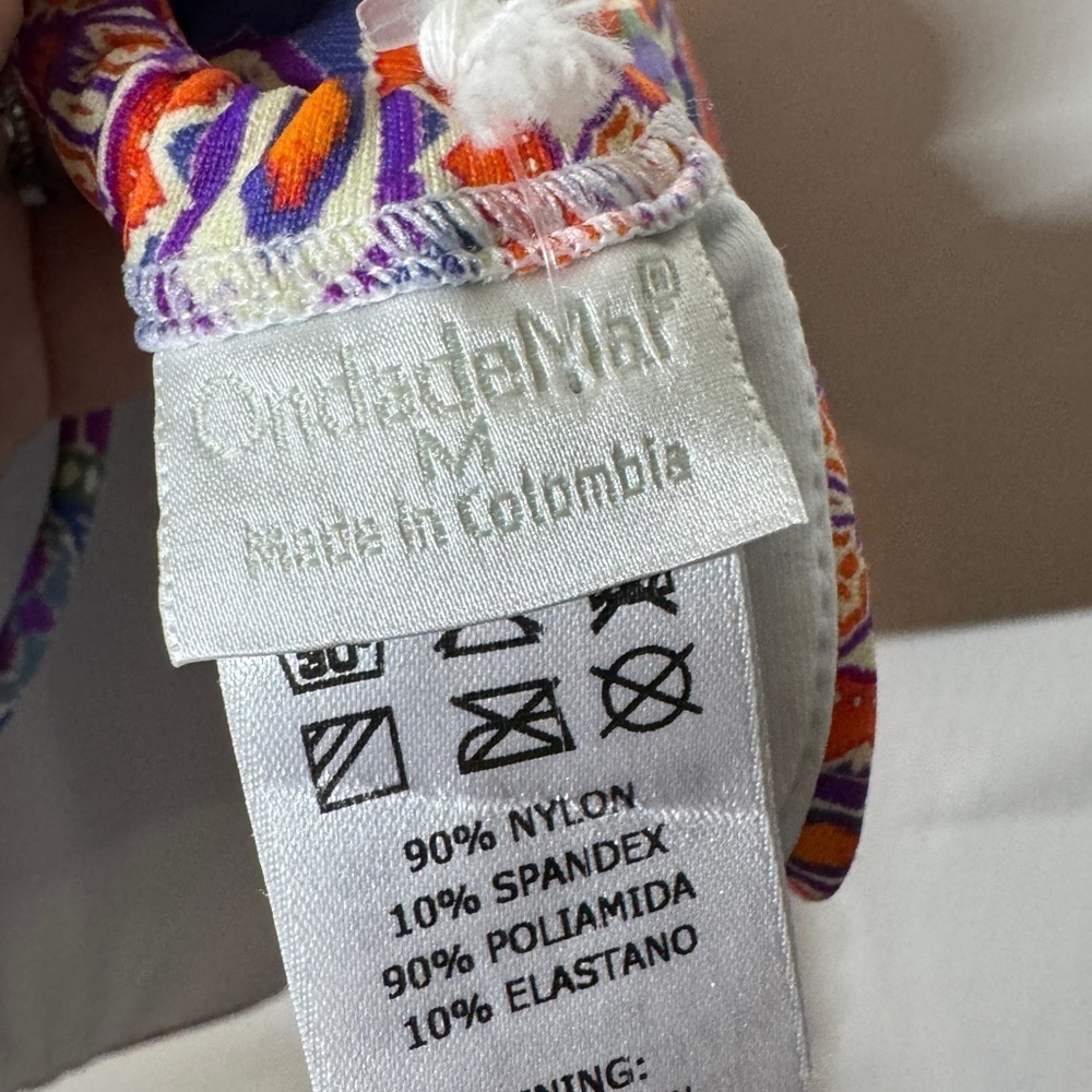 OndadeMar Orange & Purple Patterned Triangle Bikini Top - Picture 15 of 15